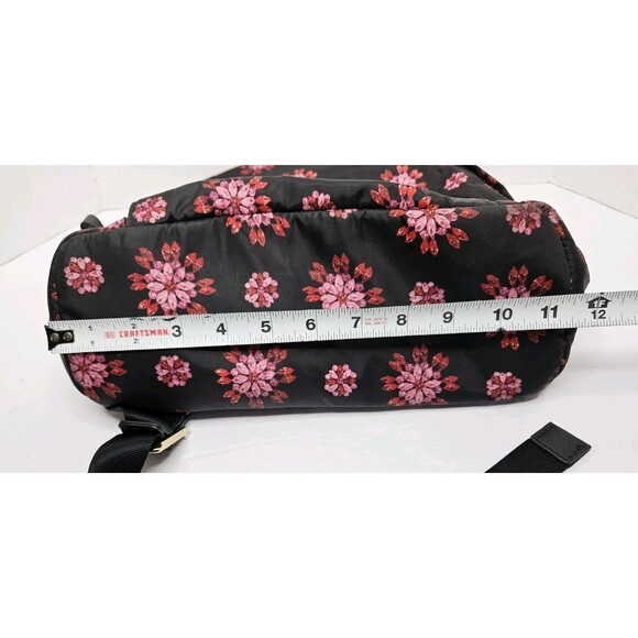 Michael Kors Kelsey Black Ultra Pink Ruby Jewel Floral Large Nylon Backpack main image 4